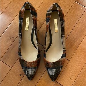 Louise et Cie Women's Plaid Heels - Black, Brown, and Orange